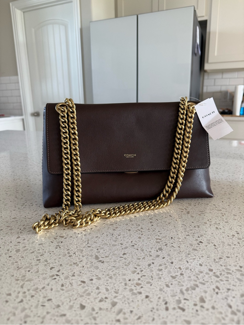 Coach Chelsea maple purse with Gold Chain